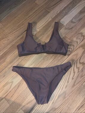 Women’s Two-Piece V-Notch Bikini — Taupe